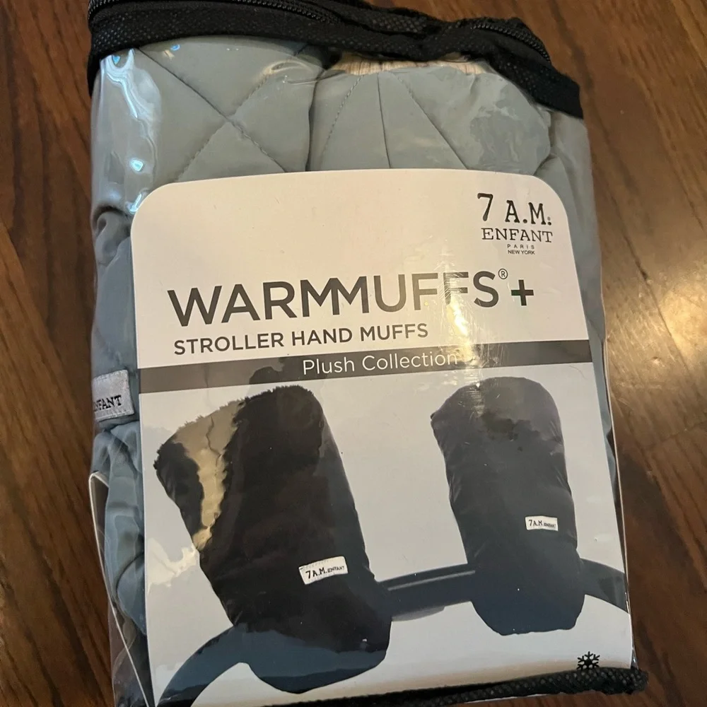 7 A.M. Enfant Warmmuffs+ Stroller Hand Muffs - Mirage Blue with Sherpa